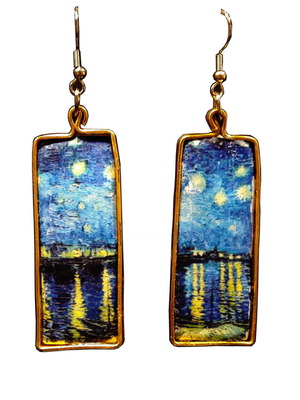 Van Gogh Starry Night Earrings new handmade hypoallergenic