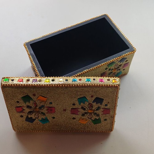 Decorative jewelry box like new, gold with colorful details