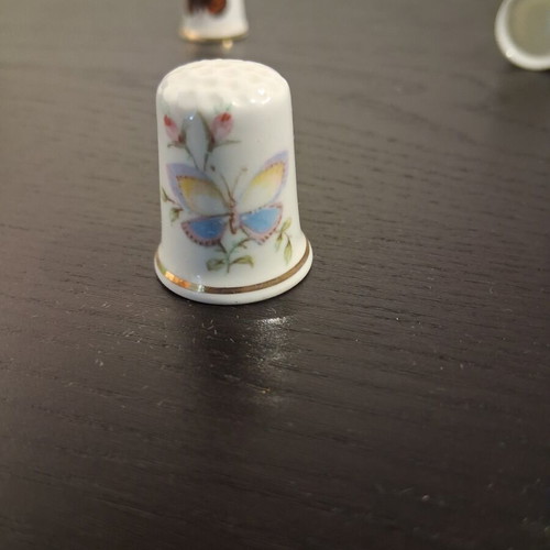 Vintage porcelain thimbles with butterfly, like new