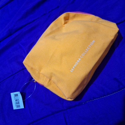Sephora collection toiletry bag new, orange with pink zipper