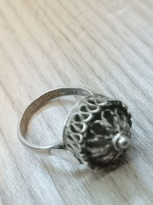 Massive retro silver ring "Royal Crown" filigree
