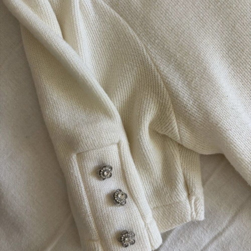 Zara women's short-sleeve blouse with strass buttons new, medium, white