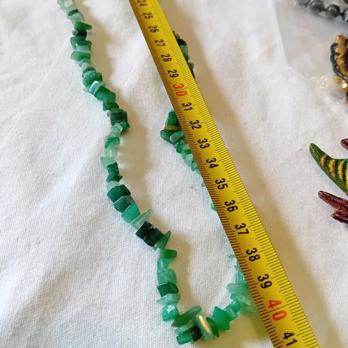 Necklace with semi-precious stones like new, long green