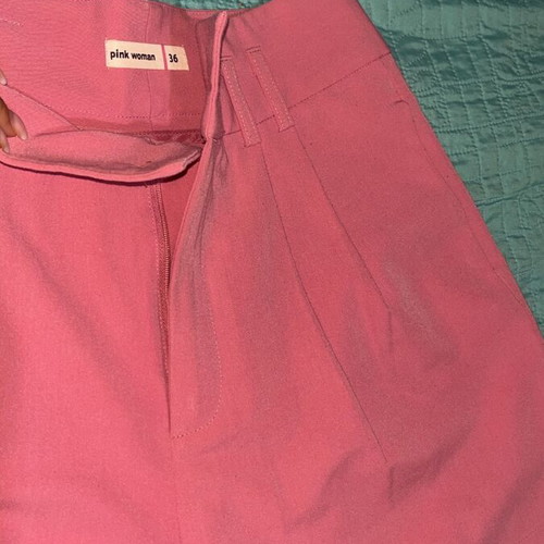 Pink Woman set of 2 high waisted shorts, pink and blue, size 36