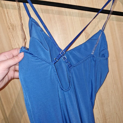 Summer dress new turquoise with frill and crisscross straps, size S