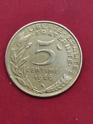 Νόμισμα Γαλλία 5 Σεντίμς 1966 σαν καινούργιο