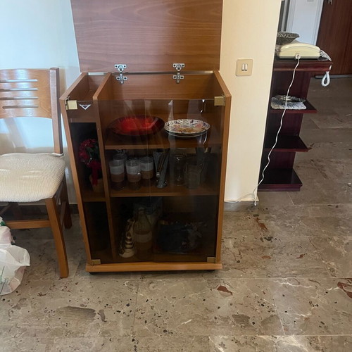 Wooden showcase used with glass doors