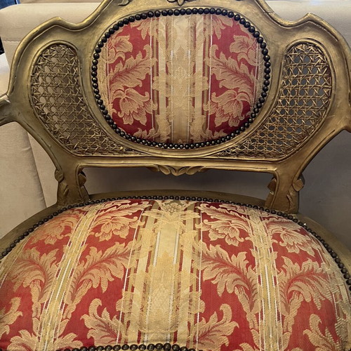 Louis XV classic living room set like new, sofa, armchair & coffee table