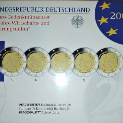 Germany 2009 Euro proof set new, 10th anniversary Economic Union
