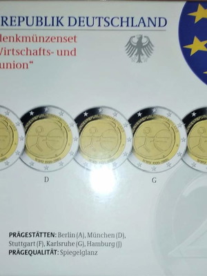 Euro proof Γερμανίας 2009 καινούργιο, 10η επέτειος Οικονομικής Ένωσης