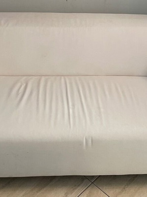 Klippan IKEA sofa with faux leather like new, white