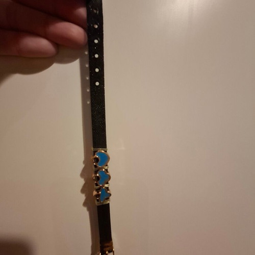 Black bracelet with blue decorations like new