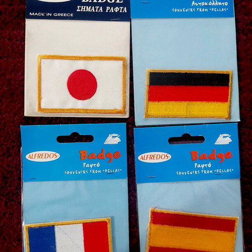 Embroidered country flags pack of 9 new for backpacks and bags