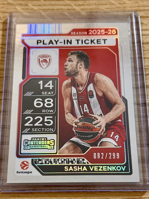 Sasha Vezenkov Olympiacos Panini Euroleague 2025-26 numbered card new