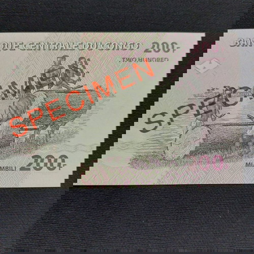 SPECIMEN. CONGO 200 FRANCS.