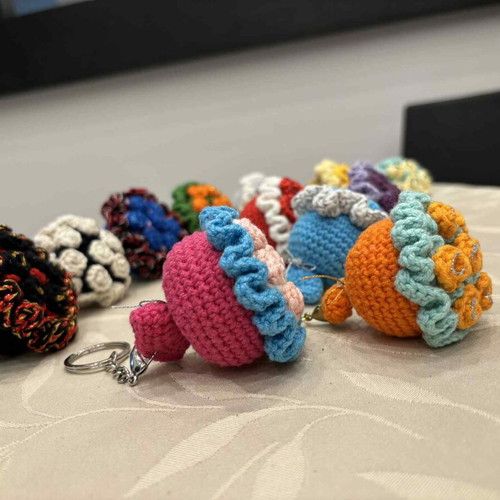 Crochet bouquet keychain handmade new