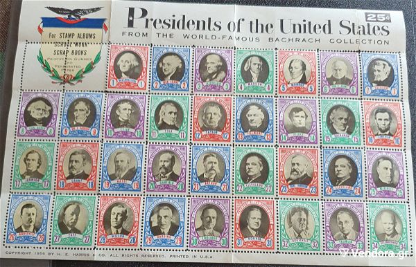  grammatosima PRESIDENTS OF THE UNITED STATES STAMPS BACHRACH COLLECTION (34tem) 019