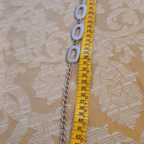 Women's Stainless Steel Necklace with Oval Elements 48 cm silver like new