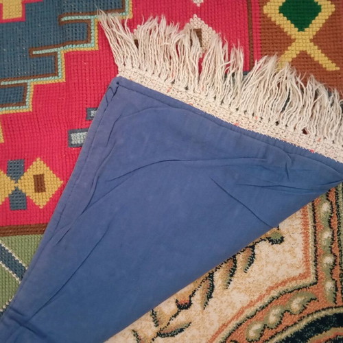 Set of 2 handmade embroidered rugs 1960s like new