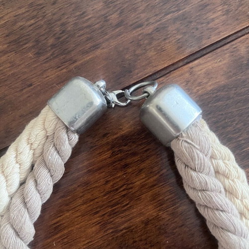 Handmade pendant with cotton cord and linen bow like new