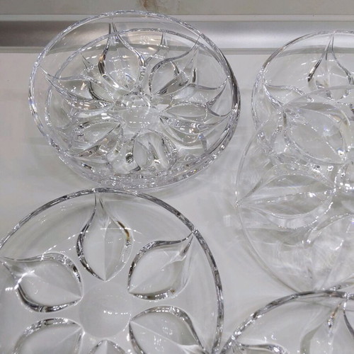 Crystal cake plates like new, set of 6 pieces
