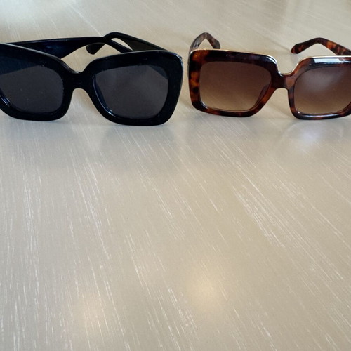 Women's Sunglasses Set like new, black cat-eye & oversized tortoise