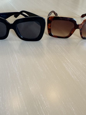 Women's Sunglasses Set like new, black cat-eye & oversized tortoise