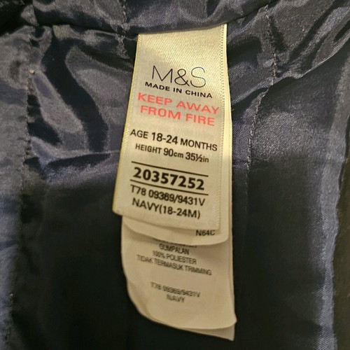 Marks & Spencer waterproof jacket 18-24M like new