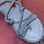 Rope Sandals like new, size 40, blue flat design