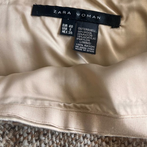 Zara skirt like new, wool, beige and brown