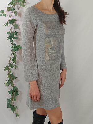 Marlen grey dress with metallic pattern like new