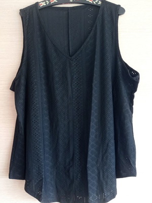 Μπλούζα Shein Μαύρη Αμάνικη Plus Size 4XL Καινούργια