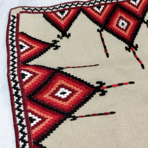 Hand embroidered linen tablecloth square like new 68x70 cm