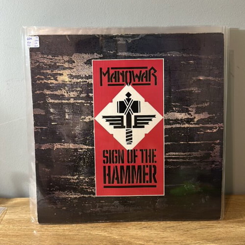 Manowar Sign of the Hammer vinyl record used, metal
