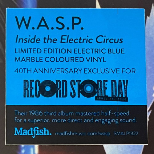 W.A.S.P. Inside the Electric Circus 40th Anniversary Limited Edition vinyl LP new