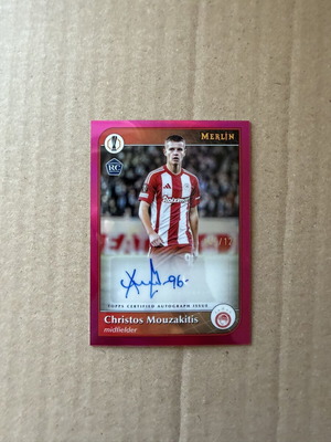 Topps Merlin Rookie Autograph Christos Mouzakitis /125 Olympiacos card