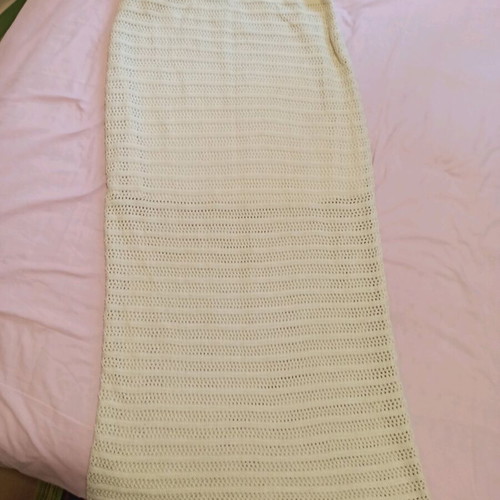 Knitted long skirt like new, beige, size L