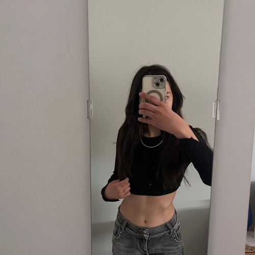 Long-sleeve black top Pull & Bear like new, size S