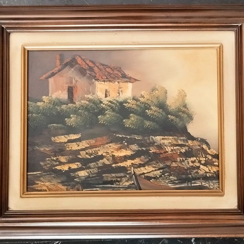 Oil painting "House on the Coast" like new, 50x40 cm