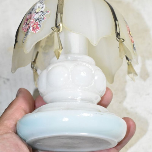 Vintage decorative miniature lamp used with floral motif
