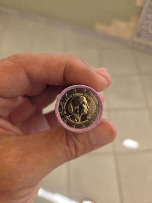 Roll of 25 commemorative 2 euro coins 100 Years from Maria Callas' Birth