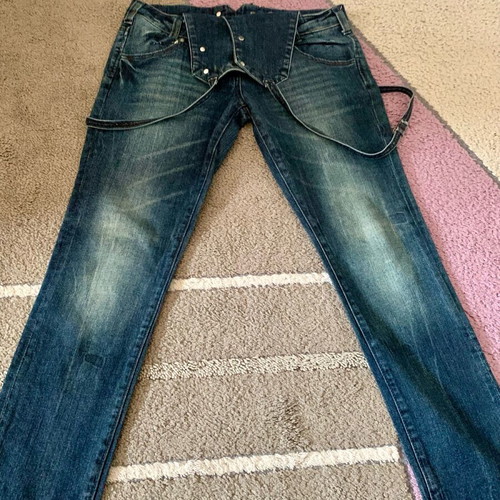 Jean with suspenders Aggressive like new, blue, size M