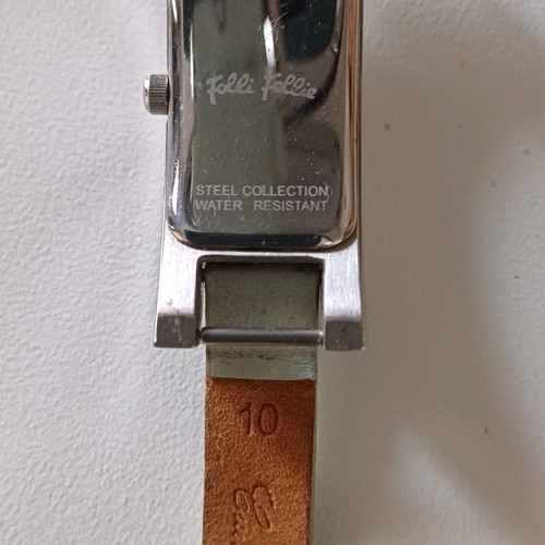 Folli Follie watch used, leather double mint strap