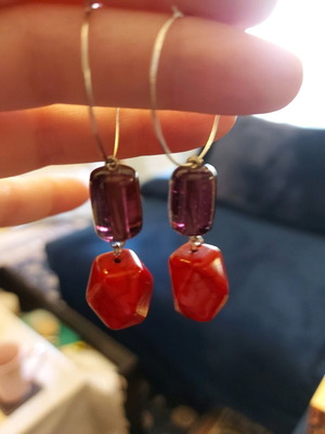 Handmade red earrings new