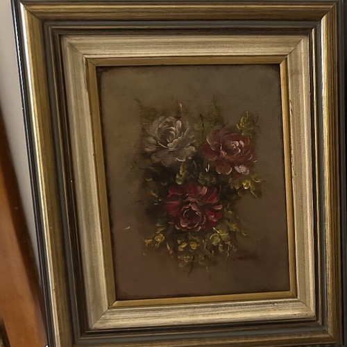 Oil painting used, still life