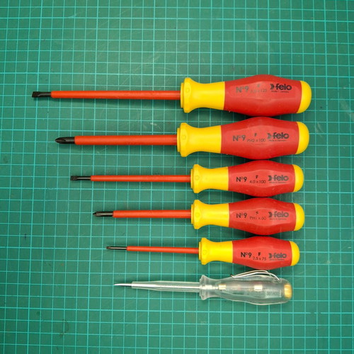 Felo No9 insulated electrician's screwdriver set, 6 pieces, red yellow