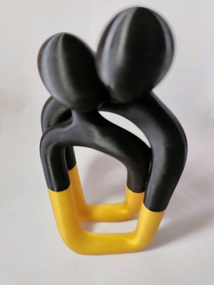 3D Printed Decorative Couple New Black Yellow