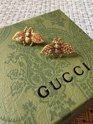 Gucci Bee earrings new with crystals and faux pearls