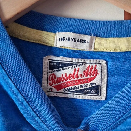 Russell Athletic blue short sleeve T shirt like new, 6 years, 116 cm