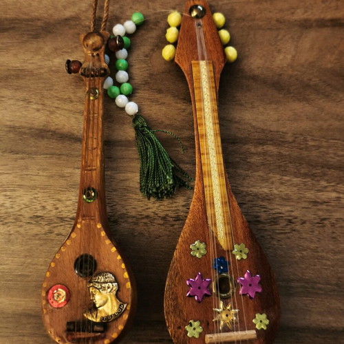 Miniature decorative bouzoukia set of 2 refurbished